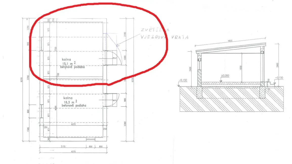 Pronájem části zahrady 180 m² a stavby Rokycany 15 m²